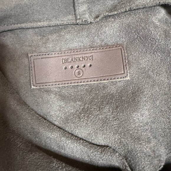 Blank NYC Faux Suede Asymmetrical Sweater Jacket - Grey Moto - Women's Small - Picture 3 of 8